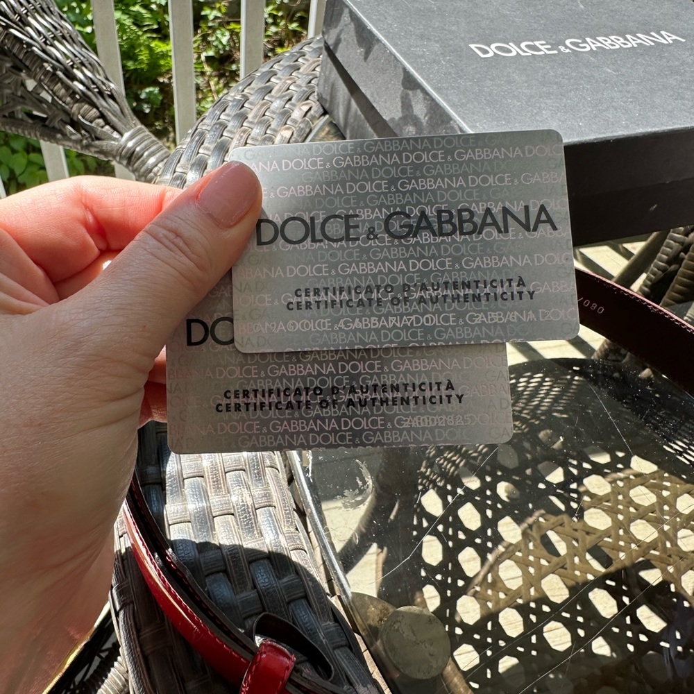 Dolce & Gabbana Glossy Red Belt with Shiny Silver Buckle - Picture 8 of 8